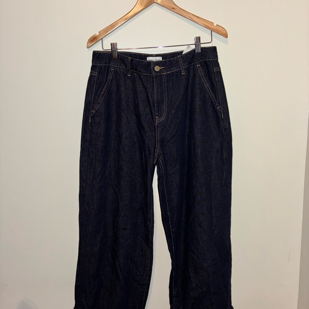 Urban Revivo Wide Leg Jeans Size 10 Dark Wash Denim NWT